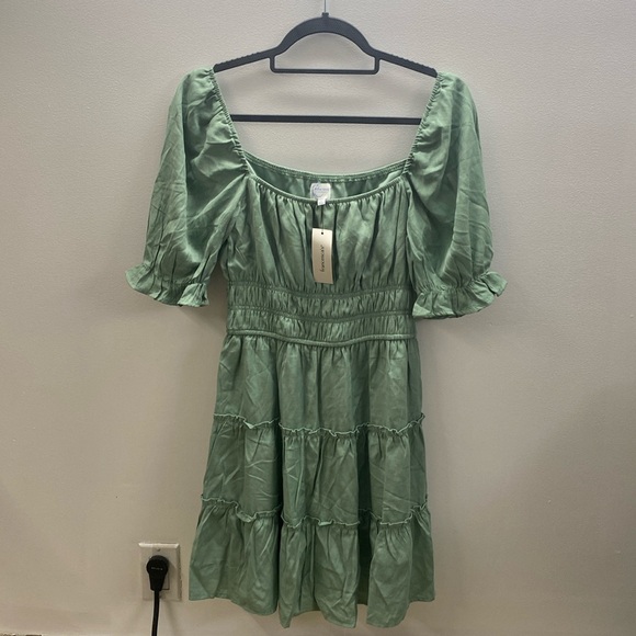 Francesca's Collections Dresses & Skirts - NWT Green tiered mini dress size M